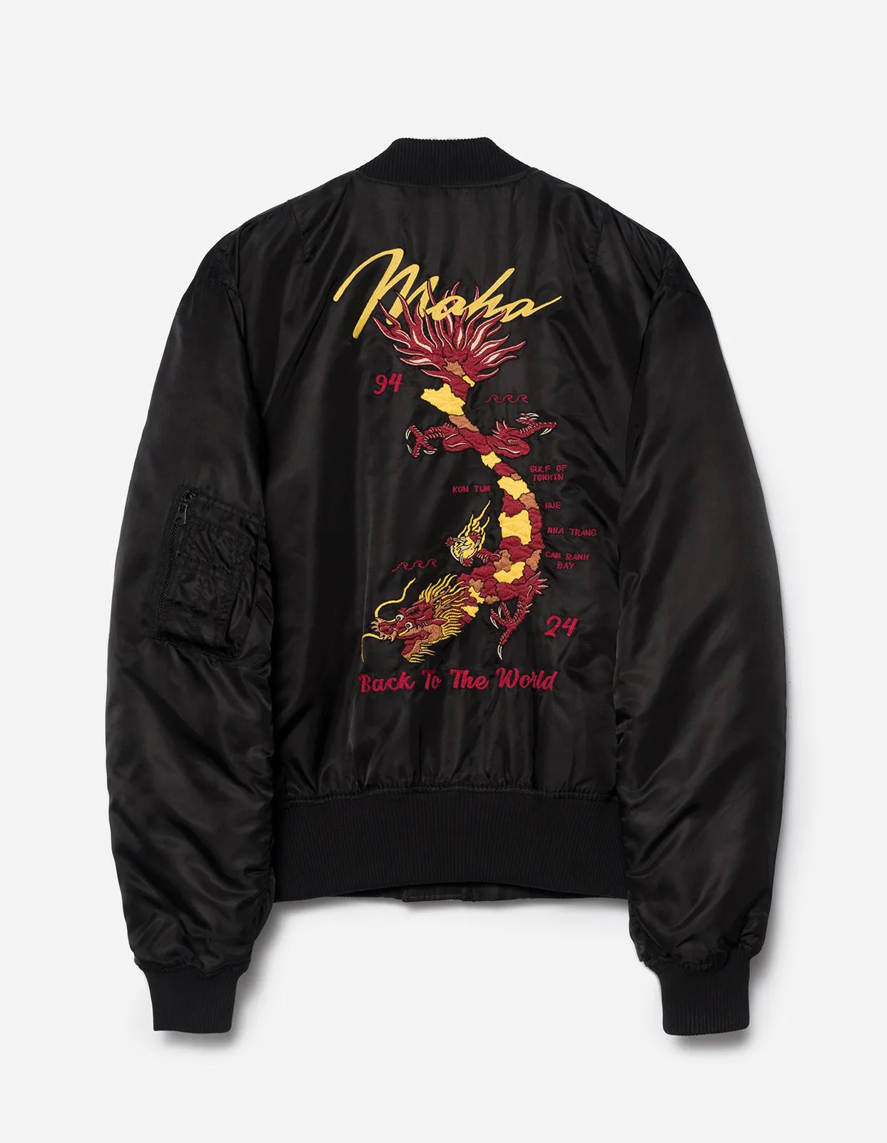 5247 Tour Dragon Map MA1 Jacket Black