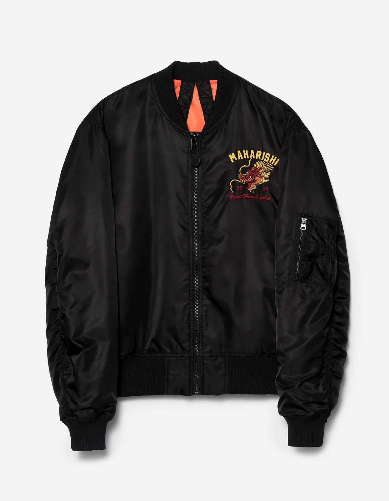 5247 Tour Dragon Map MA1 Jacket Black