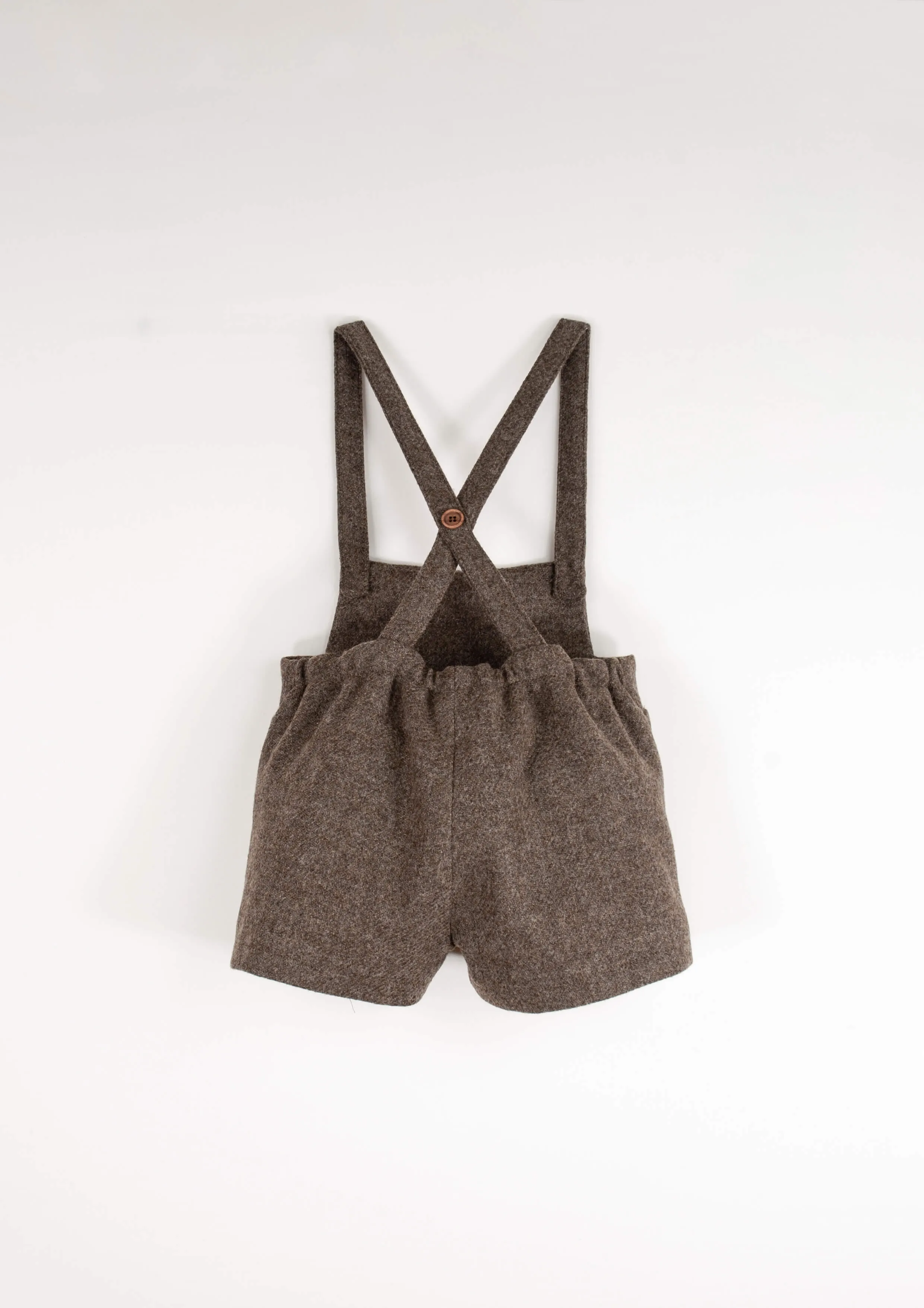 7.4-BROWN WOOLEN ROMPER SUIT W/POCKETS