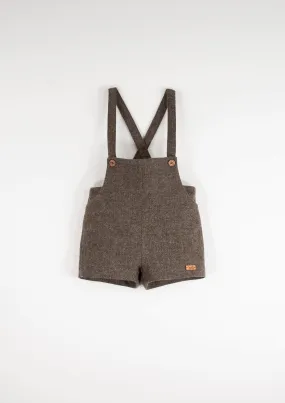 7.4-BROWN WOOLEN ROMPER SUIT W/POCKETS