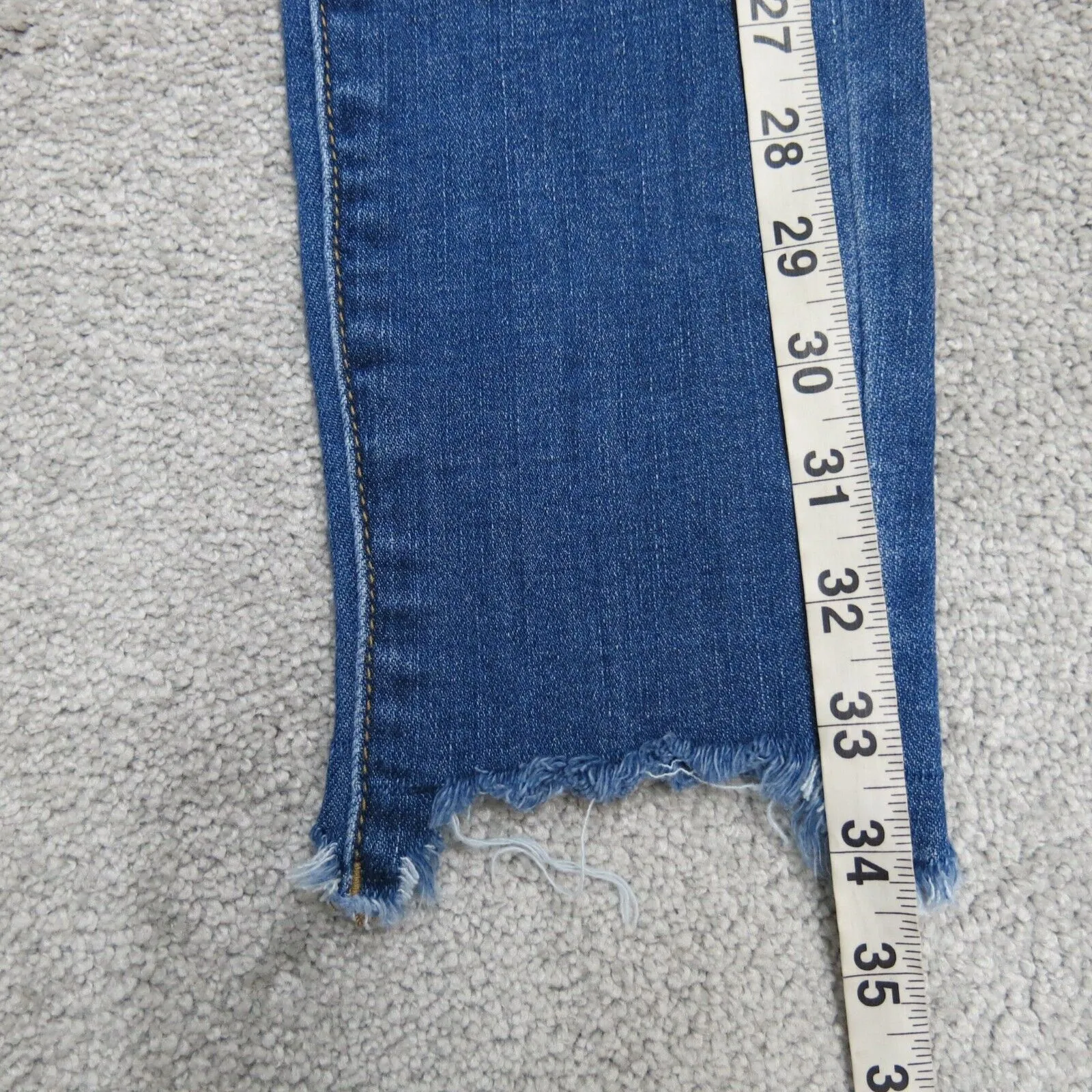 American Eagle Womens Skinny Leg Jeans Distressed Low Rise Cotton Blue SZ 2 Reg