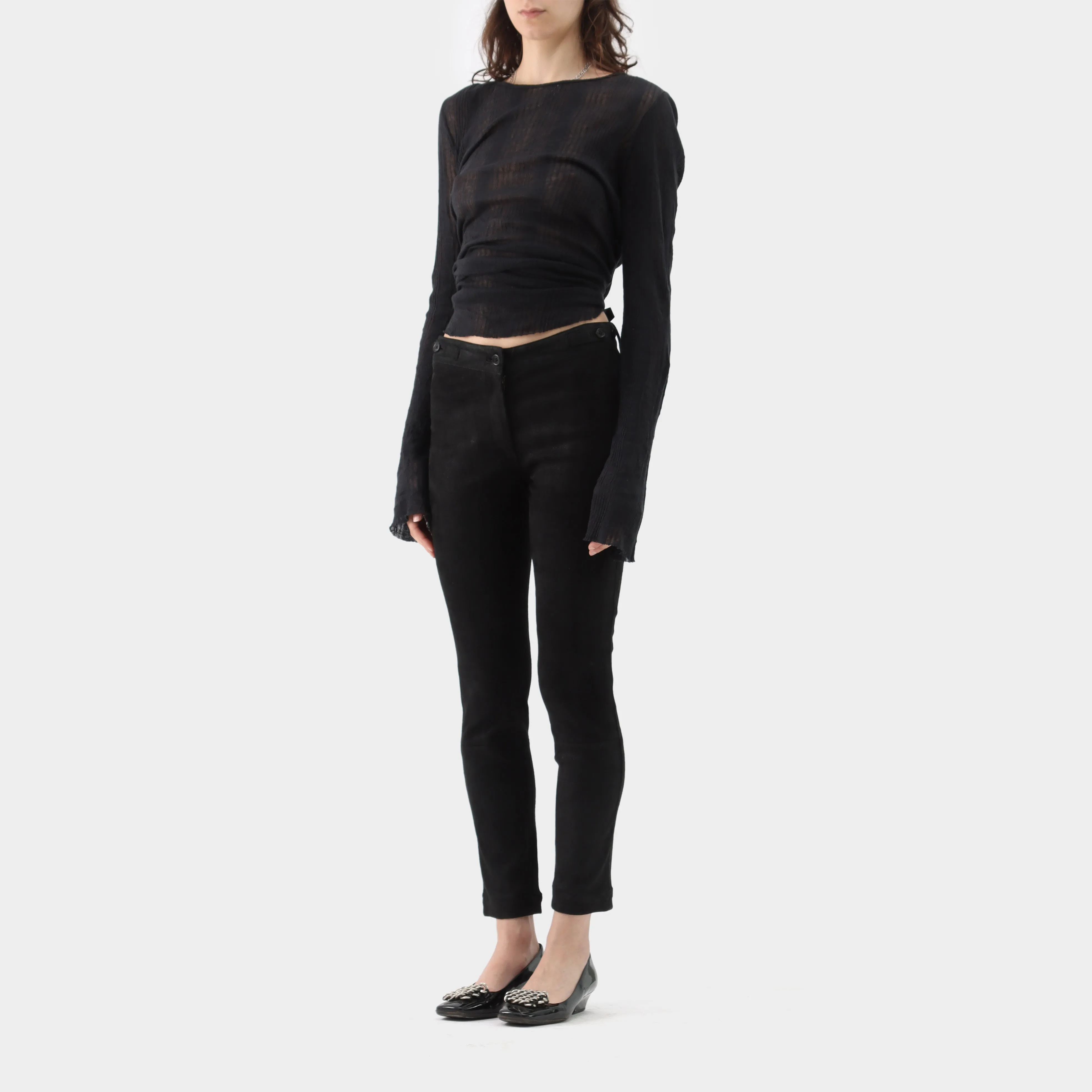 Ann Demeulemeester Cotton Lined Leather Pants