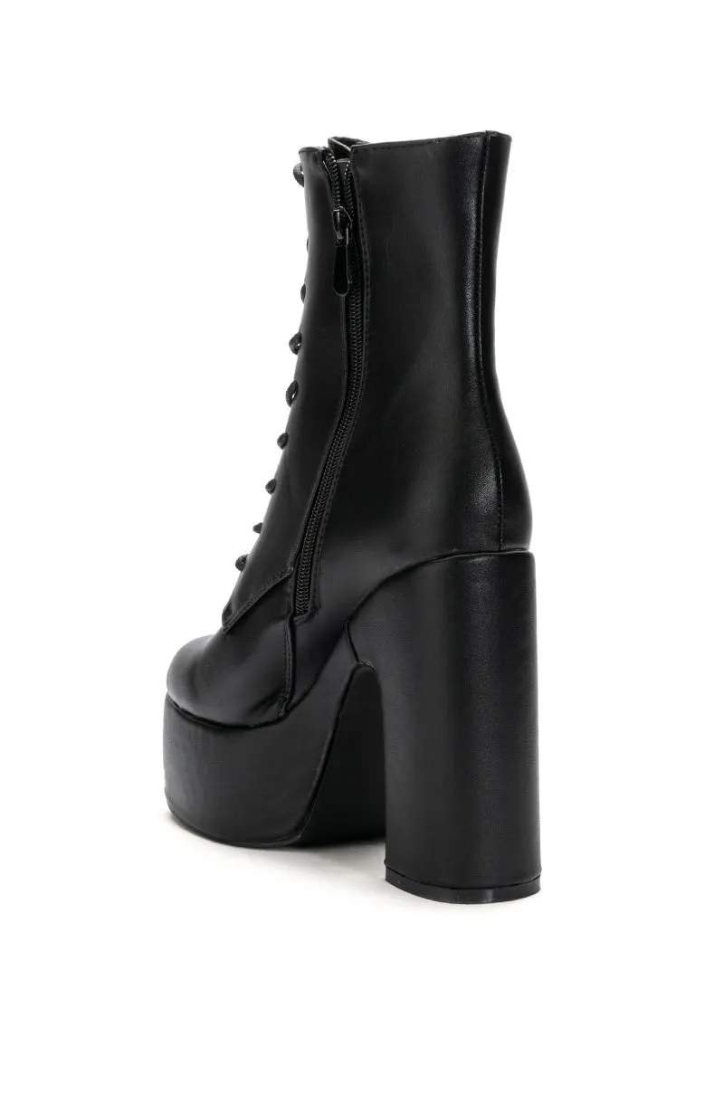 AZALEA WANG ADELYN PU CHUNKY BOOTIE IN BLACK