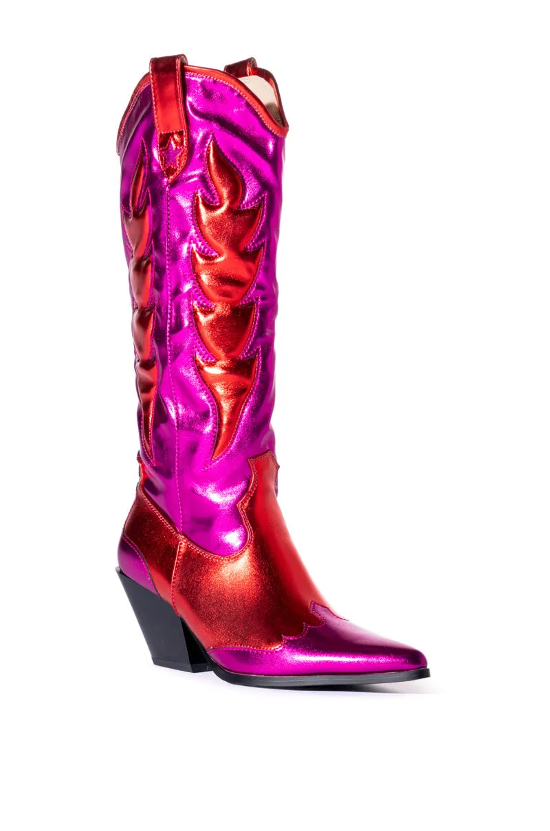 AZALEA WANG MAZIE WEDGE BOOT IN PINK