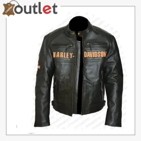 Bill Goldberg Black Harley Davidson Motorcycle Leather Jacket