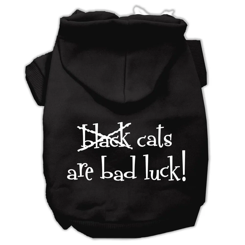 Black Cats are Bad Luck Screen Print Pet Hoodies Black Size XL (16)