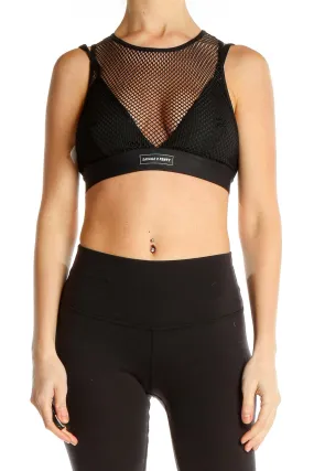 Black Mesh Sports Bra