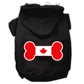 Bone Shaped Canadian Flag Screen Print Pet Hoodies Black L (14)