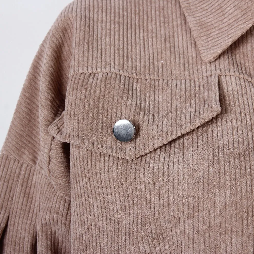 Cécile | Casual Corduroy Lantern Sleeves Jacket