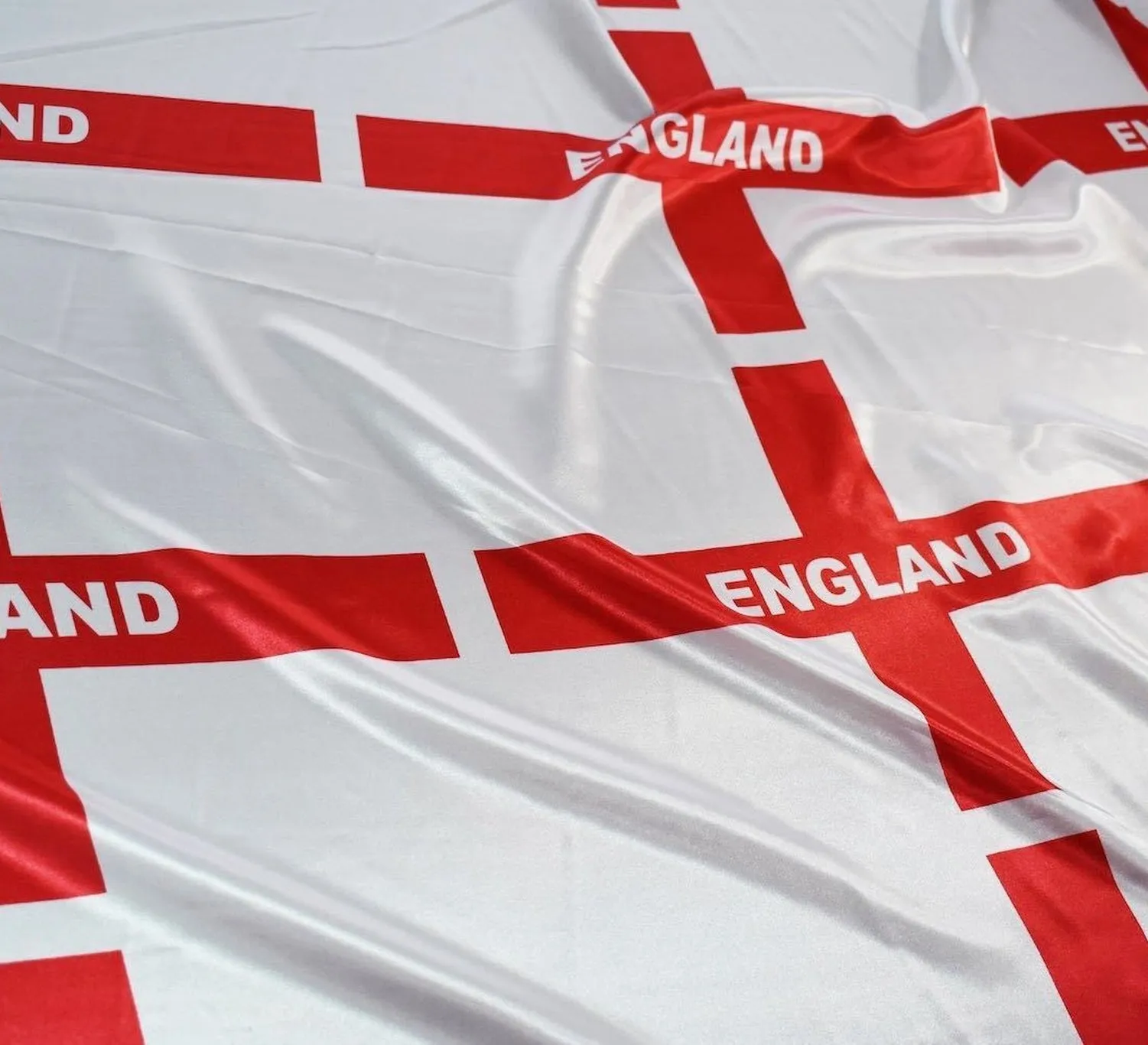 England Flag Silky Satin Fabric