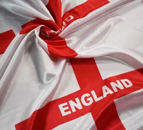 England Flag Silky Satin Fabric