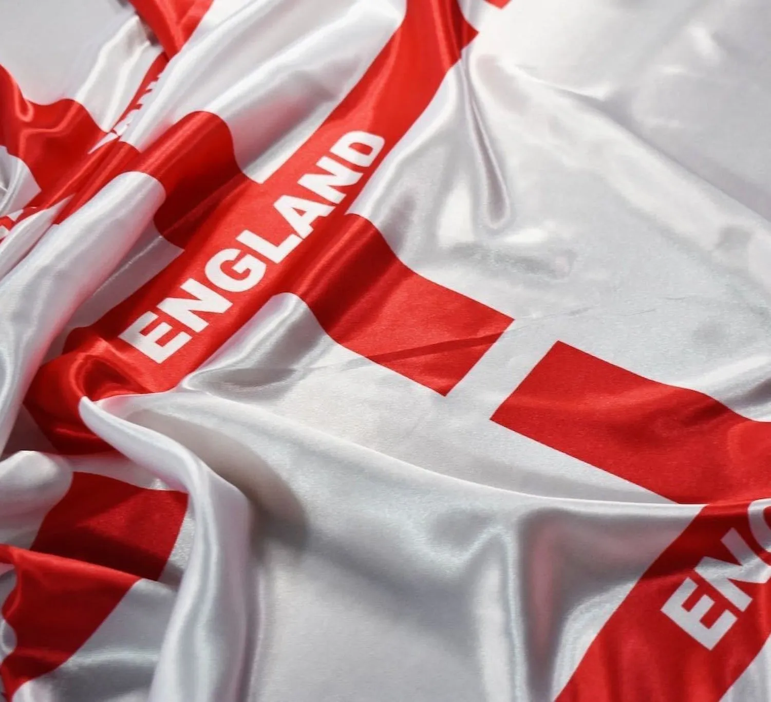 England Flag Silky Satin Fabric