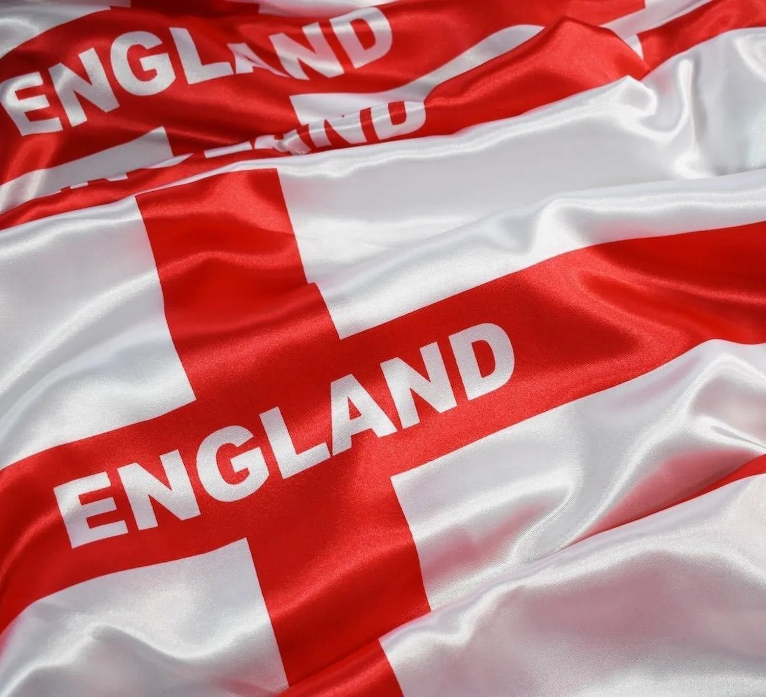 England Flag Silky Satin Fabric