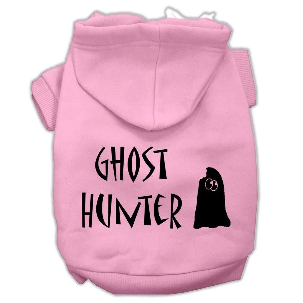 Ghost Hunter Screen Print Pet Hoodies Light Pink with Black Lettering XXXL (20)