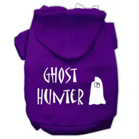 Ghost Hunter Screen Print Pet Hoodies Purple with Black Lettering XS (8)