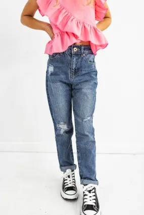 Girls Relax Fit Roll Cuff Jeans