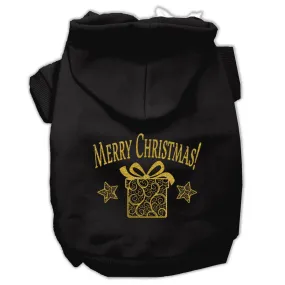 Golden Christmas Present Pet Hoodies Black Size XXXL (20)