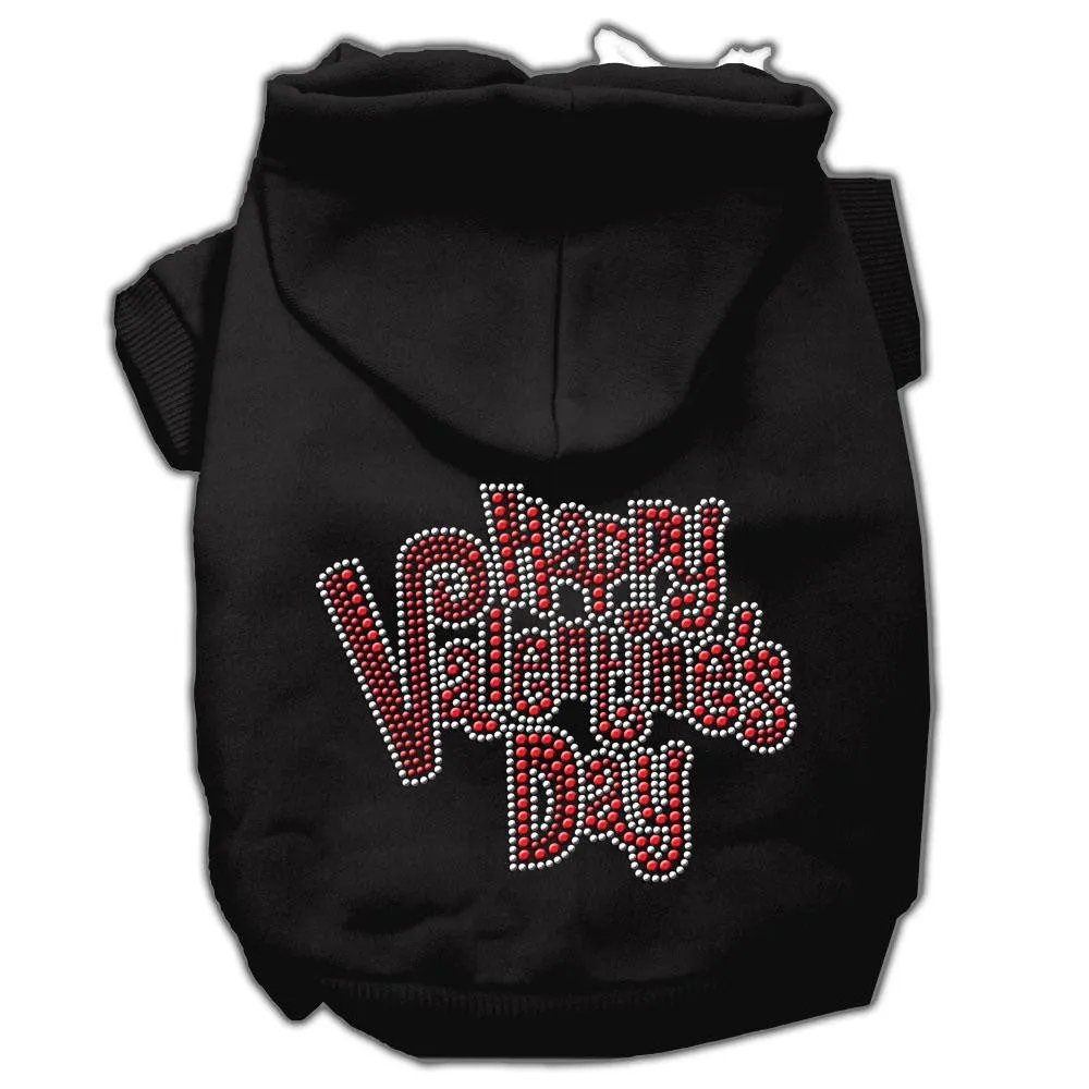 Happy Valentines Day Rhinestone Hoodies Black XL (16)