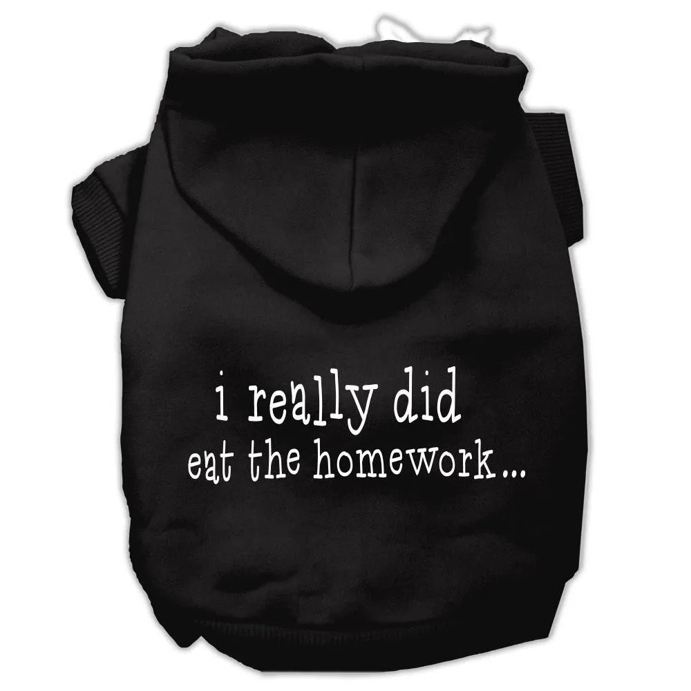 I really did eat the Homework Screen Print Pet Hoodies Black Size S (10)