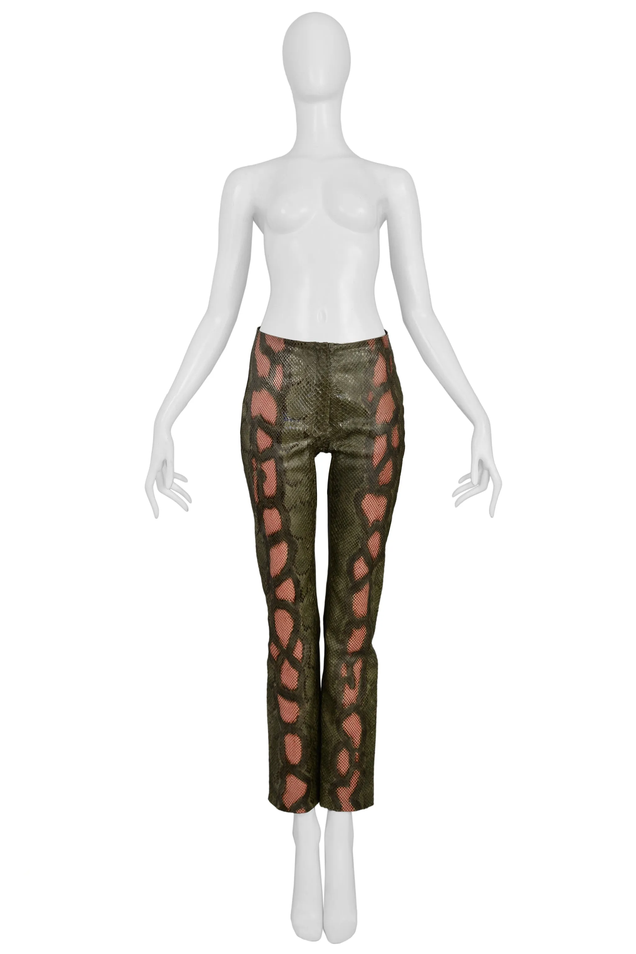 JITROIS GREEN & PINK PYTHON TROUSERS