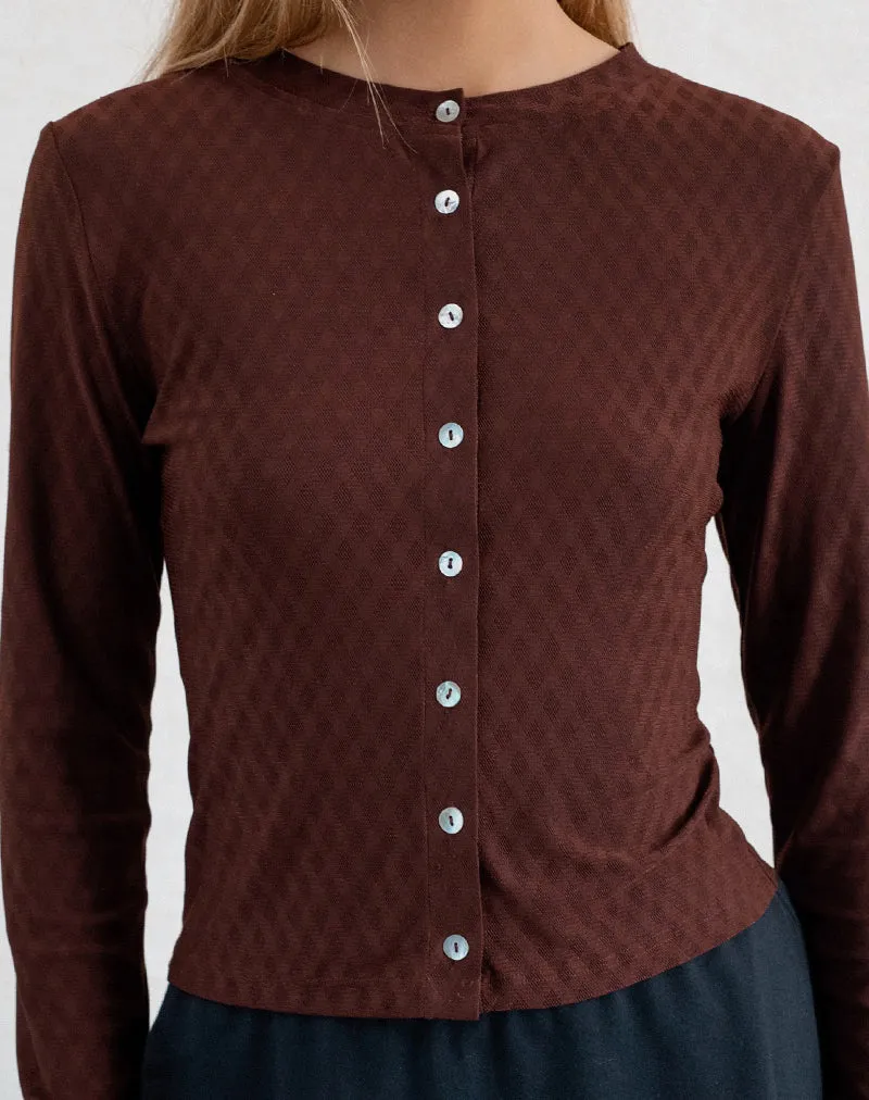 Kahula Shirt in Argyle Mesh Brown