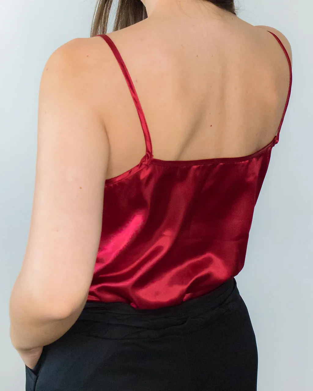 Kami Red Satin Cami Top