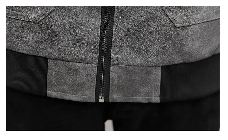 Korean-Style Fashion Top Clothes Leather Lapel Jacket