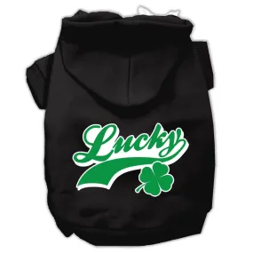 Lucky Swoosh Screen Print Pet Hoodies Black Size Lg (14)