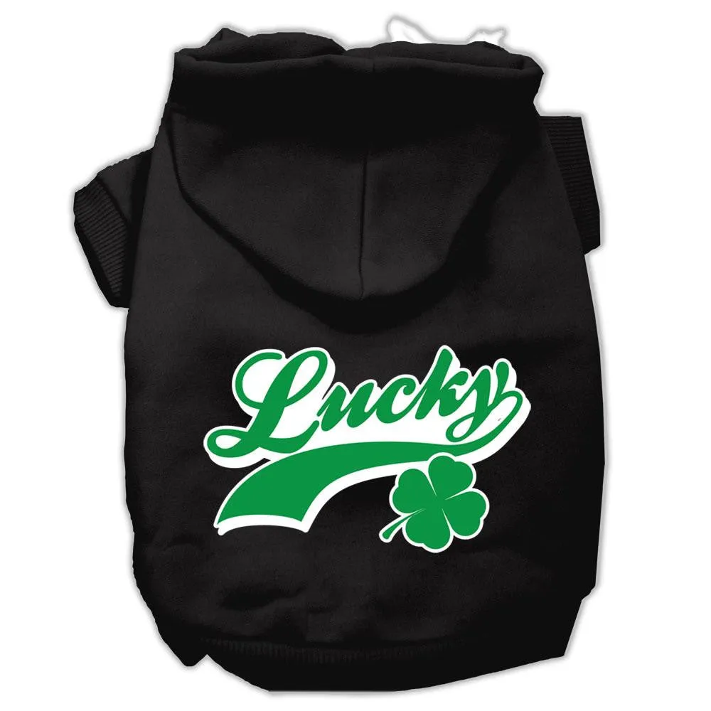 Lucky Swoosh Screen Print Pet Hoodies Black Size XL (16)