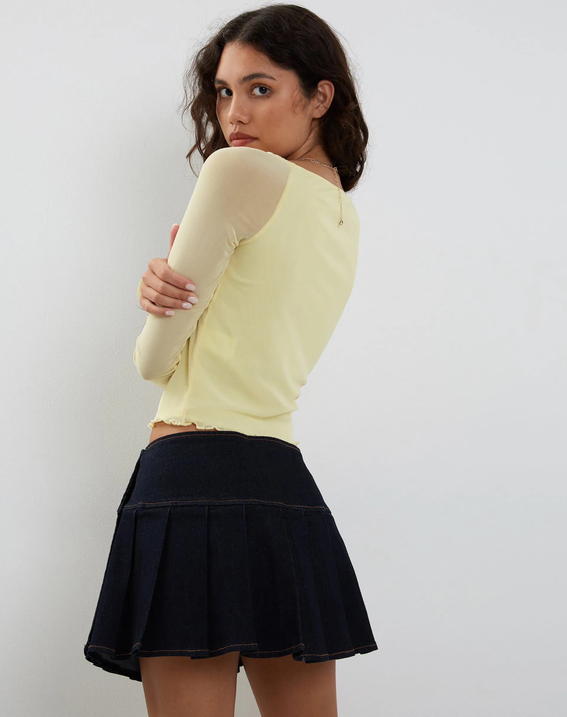 Mahira Long Sleeve Top in Lemon