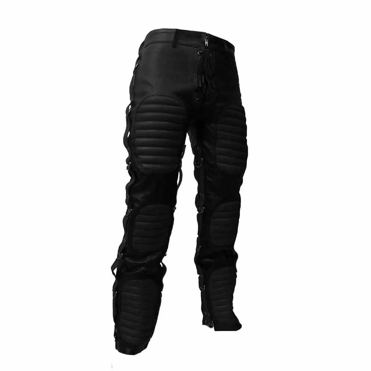 Mens Bondage Pants Leather Heavy Duty Jeans Trouser - Raw1