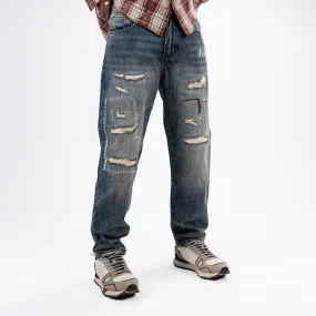 Men's Distressed Tapered Jeans