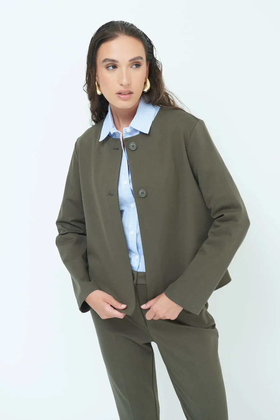 Minimalist button-up jacket wholesale