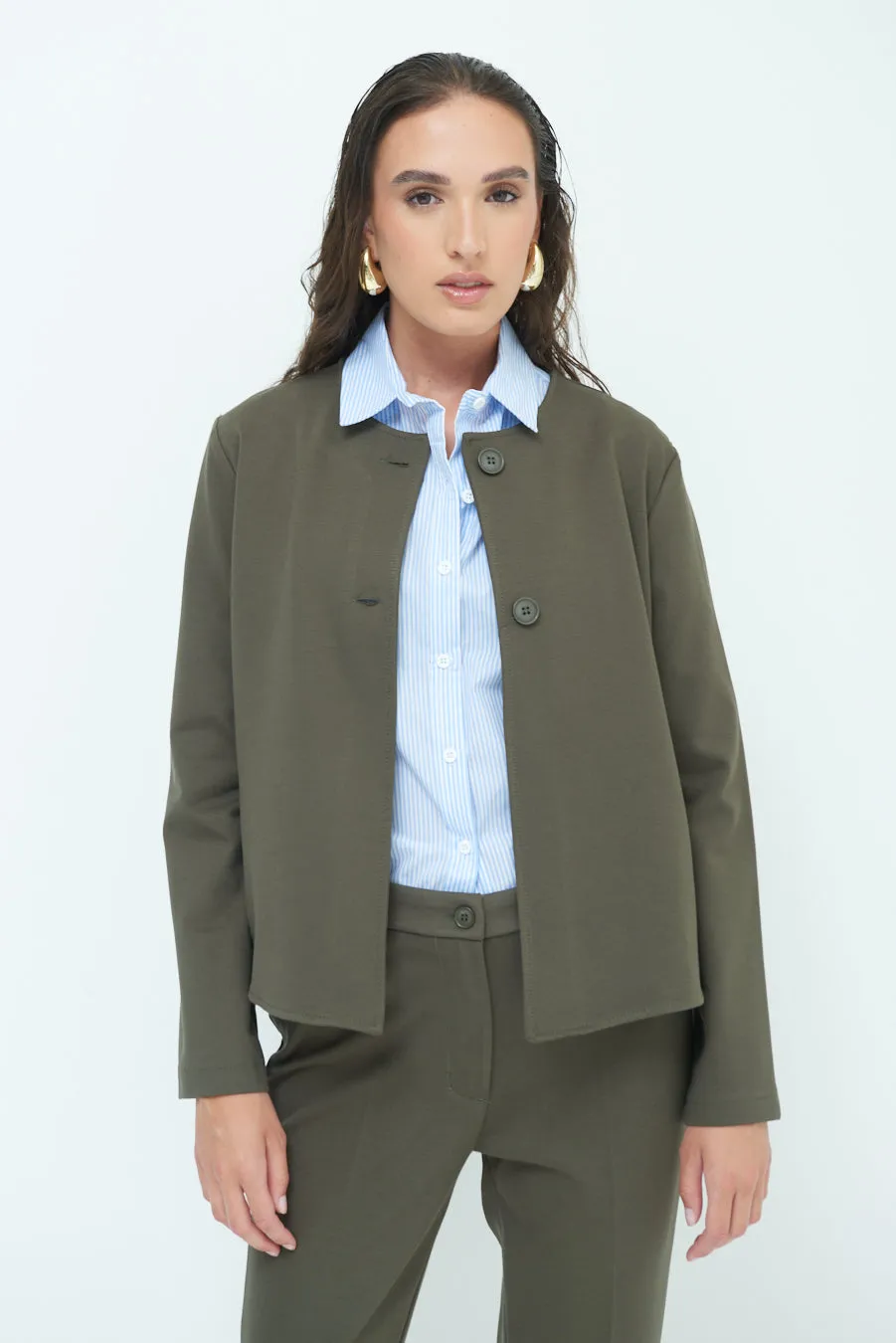 Minimalist button-up jacket wholesale