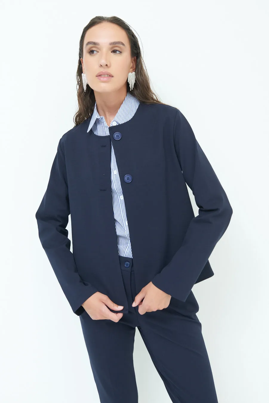 Minimalist button-up jacket wholesale