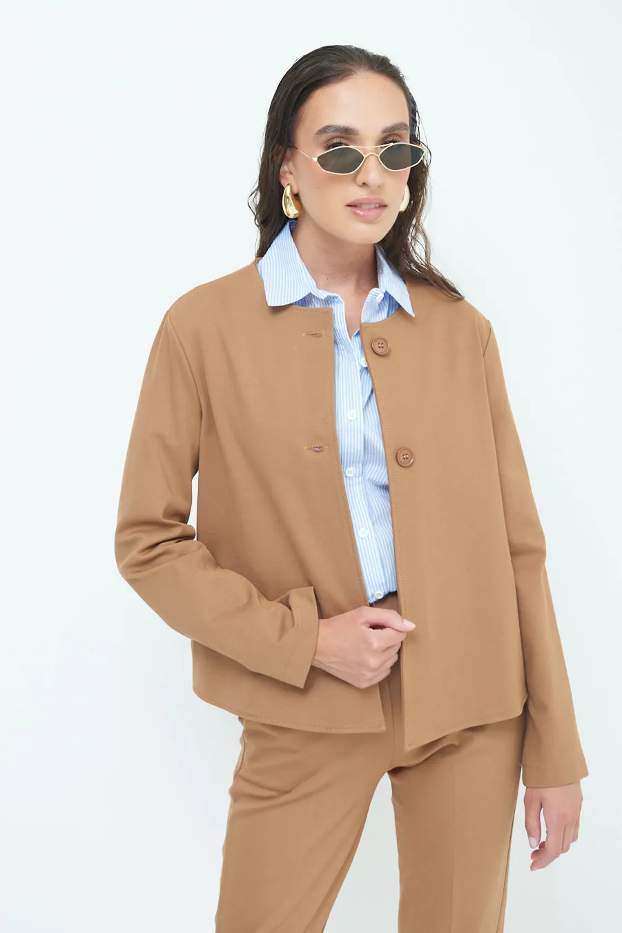 Minimalist button-up jacket wholesale