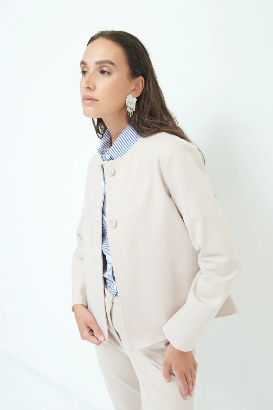 Minimalist button-up jacket wholesale