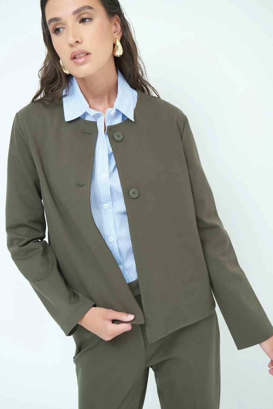 Minimalist button-up jacket wholesale