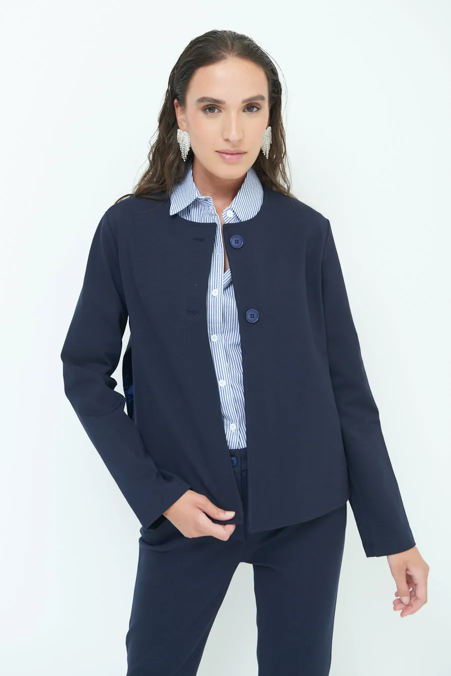 Minimalist button-up jacket wholesale