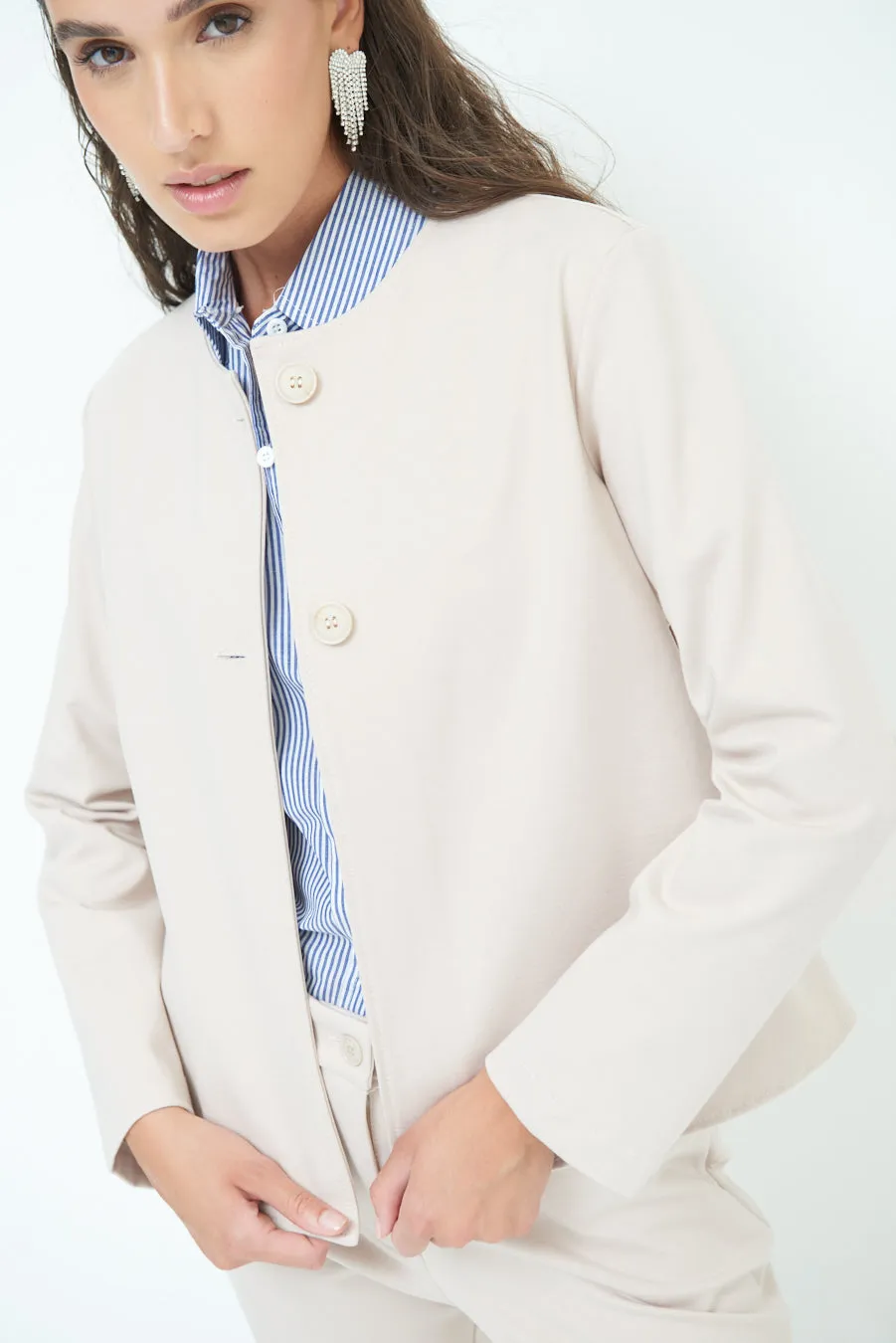 Minimalist button-up jacket wholesale