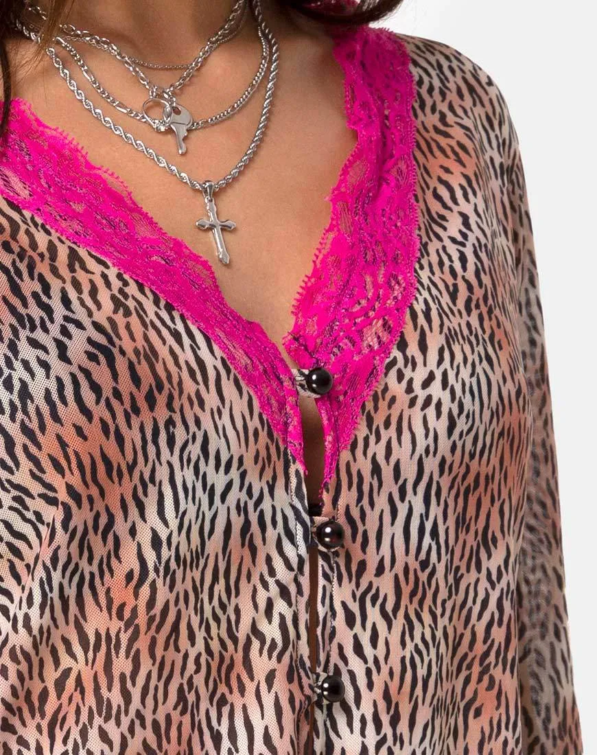 Moqui Top Mini Tiger Mesh with Violet Lace