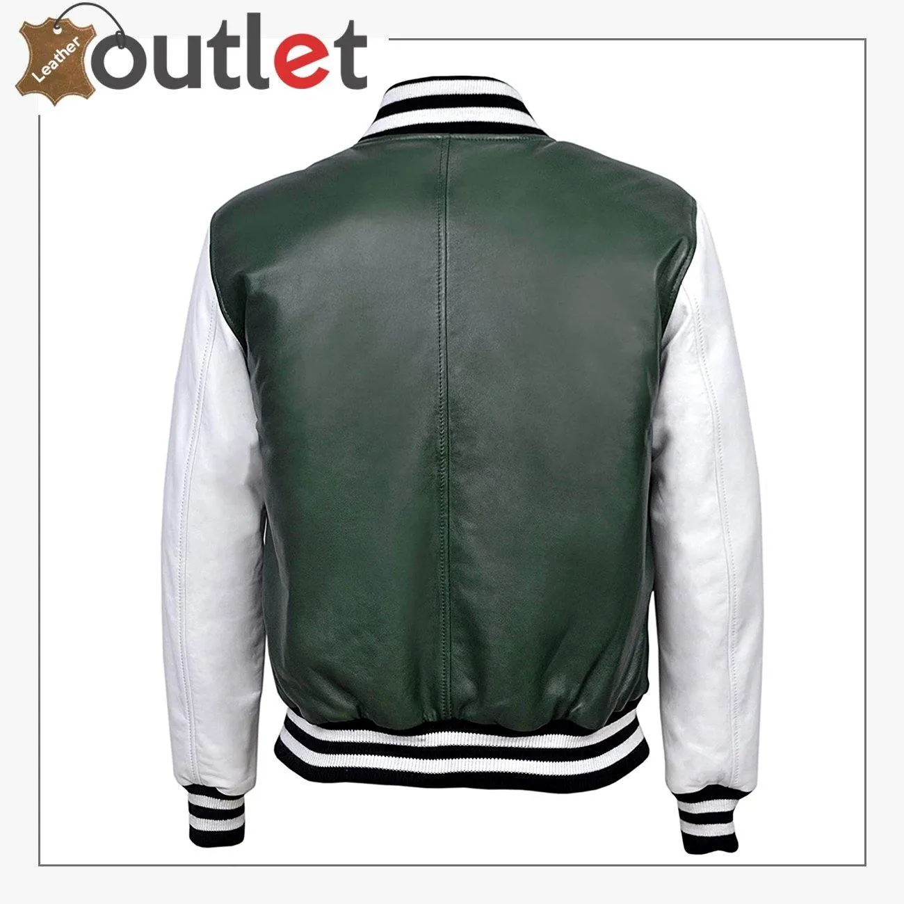 New Varsity Baseball Green White Mens Slim Fit