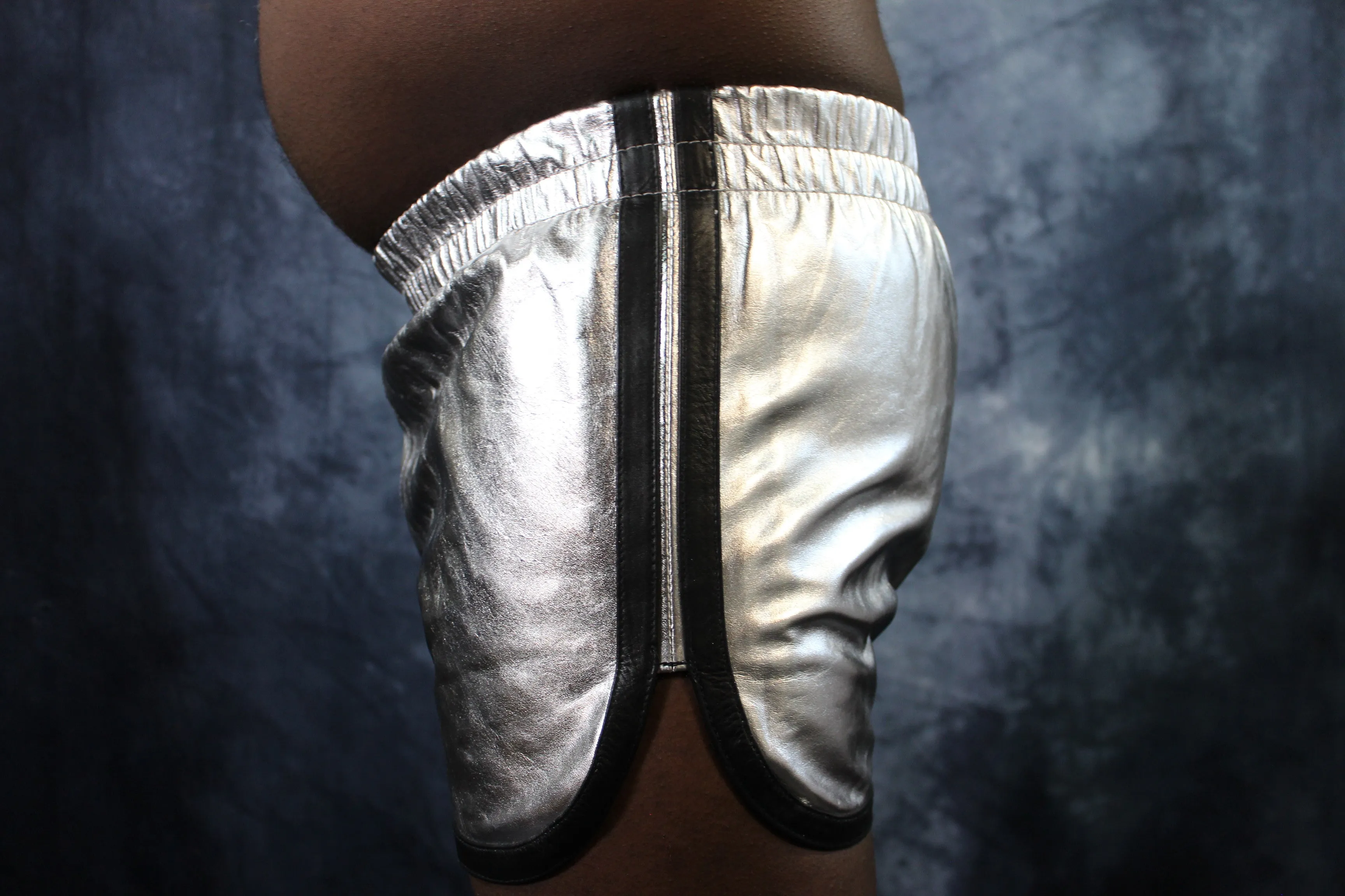 OnF Booty Shorts in Silver with Black