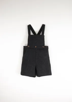 Popelin Dark Grey Woolen Suspender Shorts