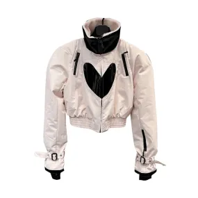 Pre Order:  Hearts Stand Collar Padded Jacket