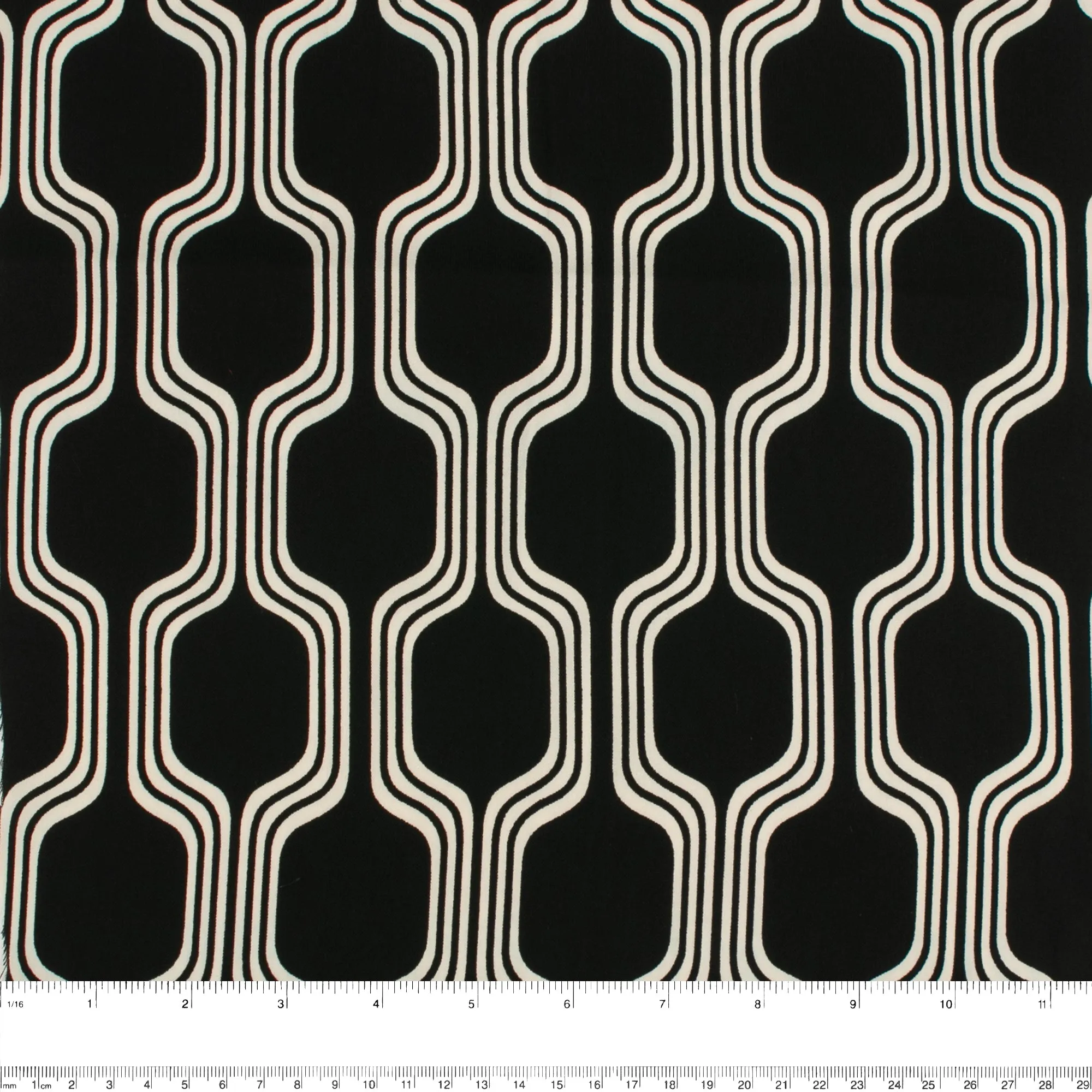 Printed Peachskin - EMMA - Modern - Black