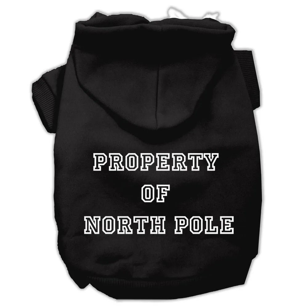 Property of North Pole Screen Print Pet Hoodies Black Size XS (8)