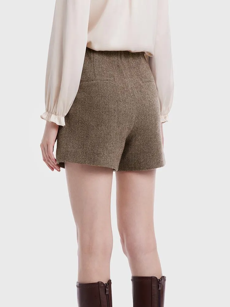 Retro Washable Woolen Shorts