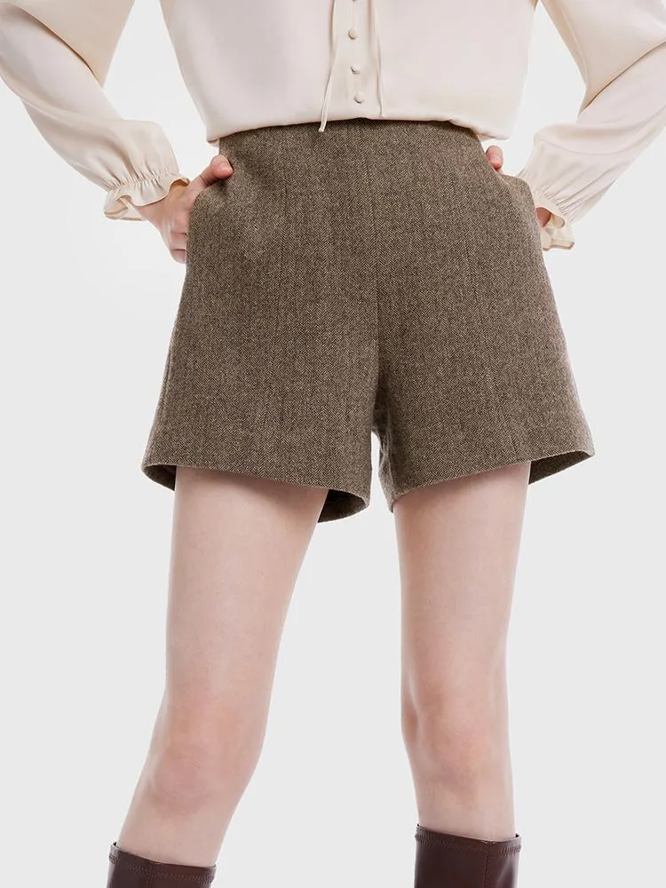 Retro Washable Woolen Shorts