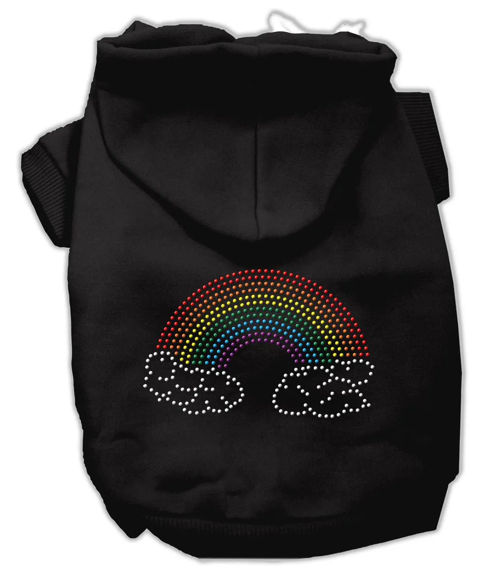 Rhinestone Rainbow Hoodies Black L (14)